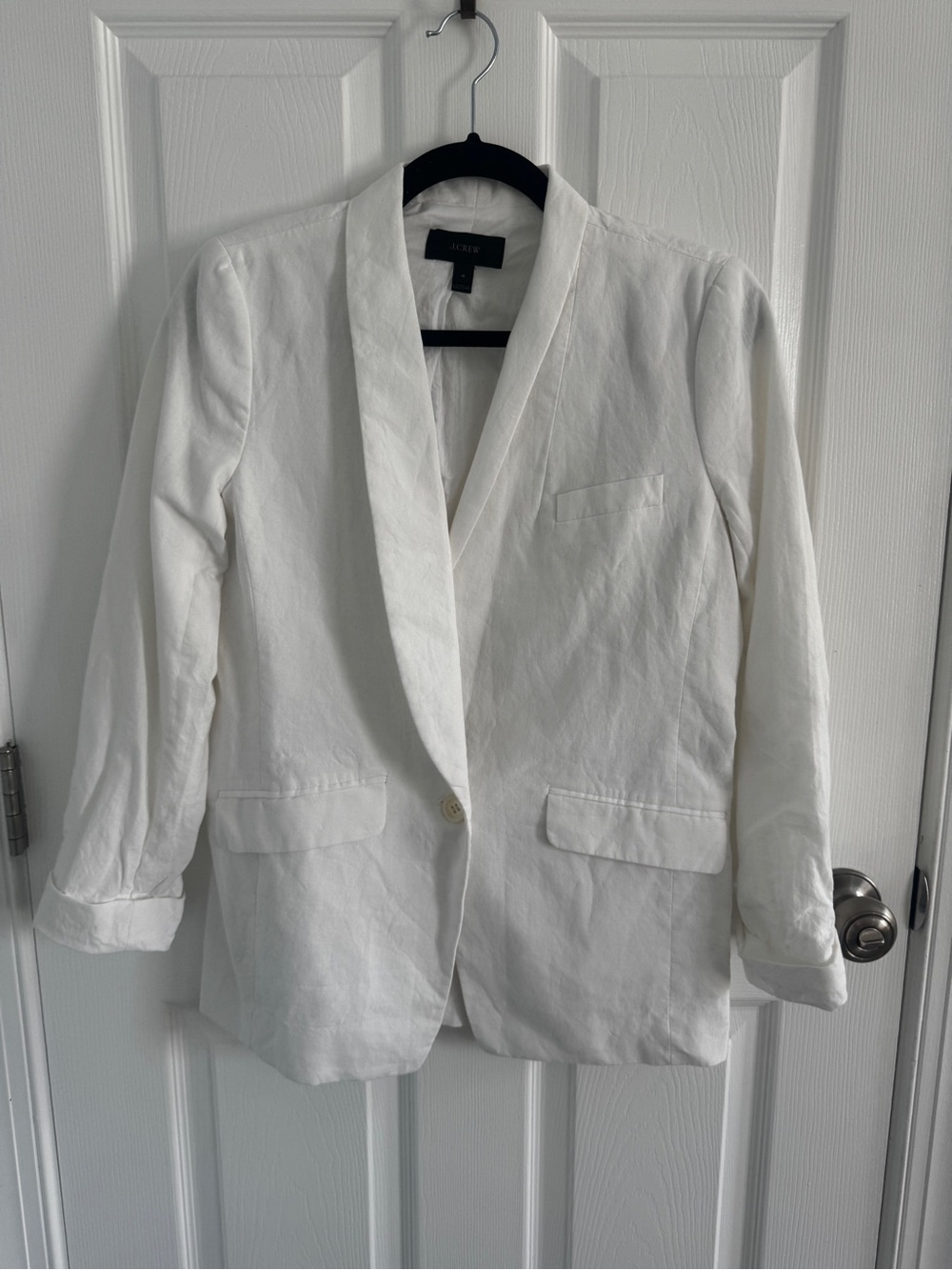 J. Crew White Linen Blazer